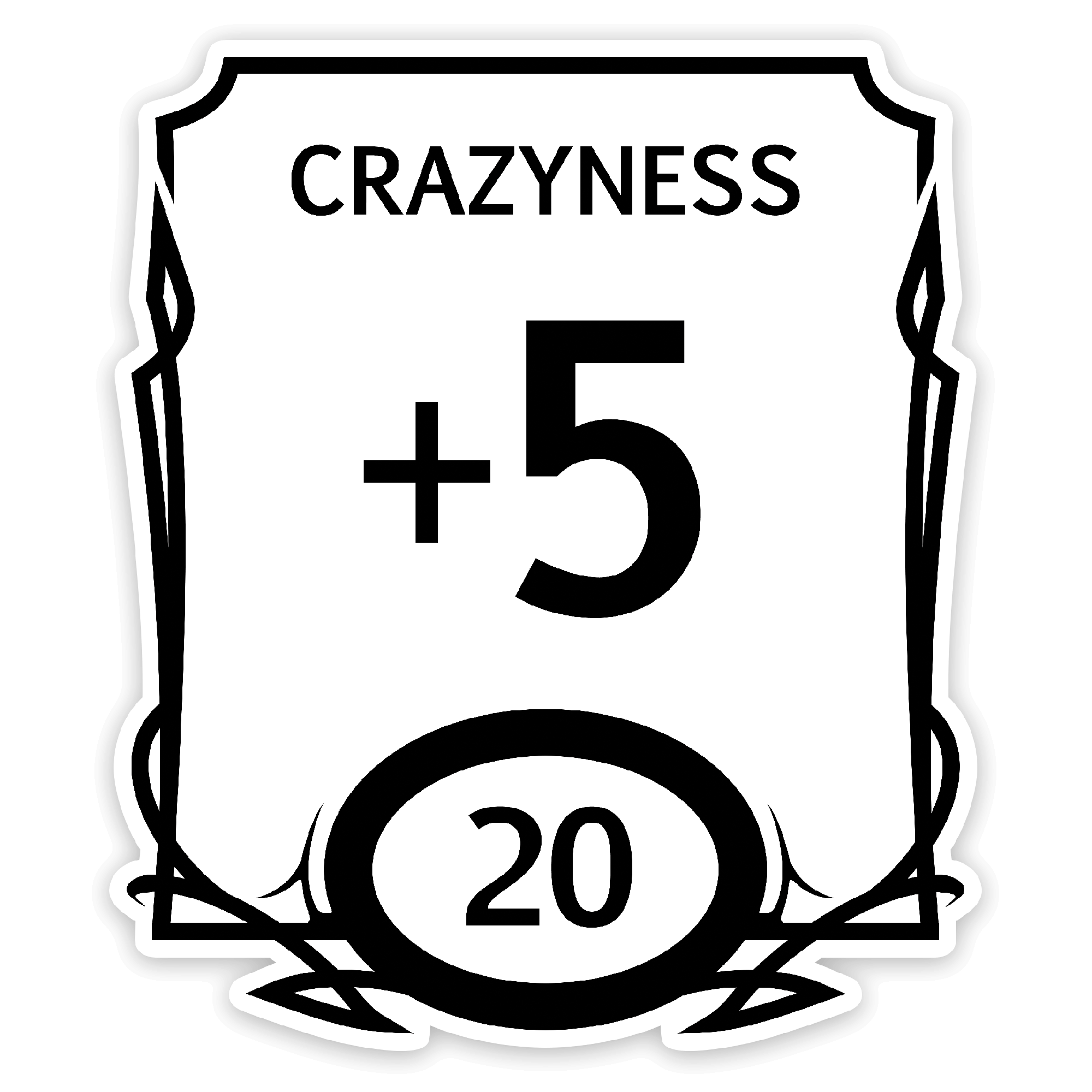 Stat Block Crazy Sticker - D&D Vinyl, waterproof Sticker