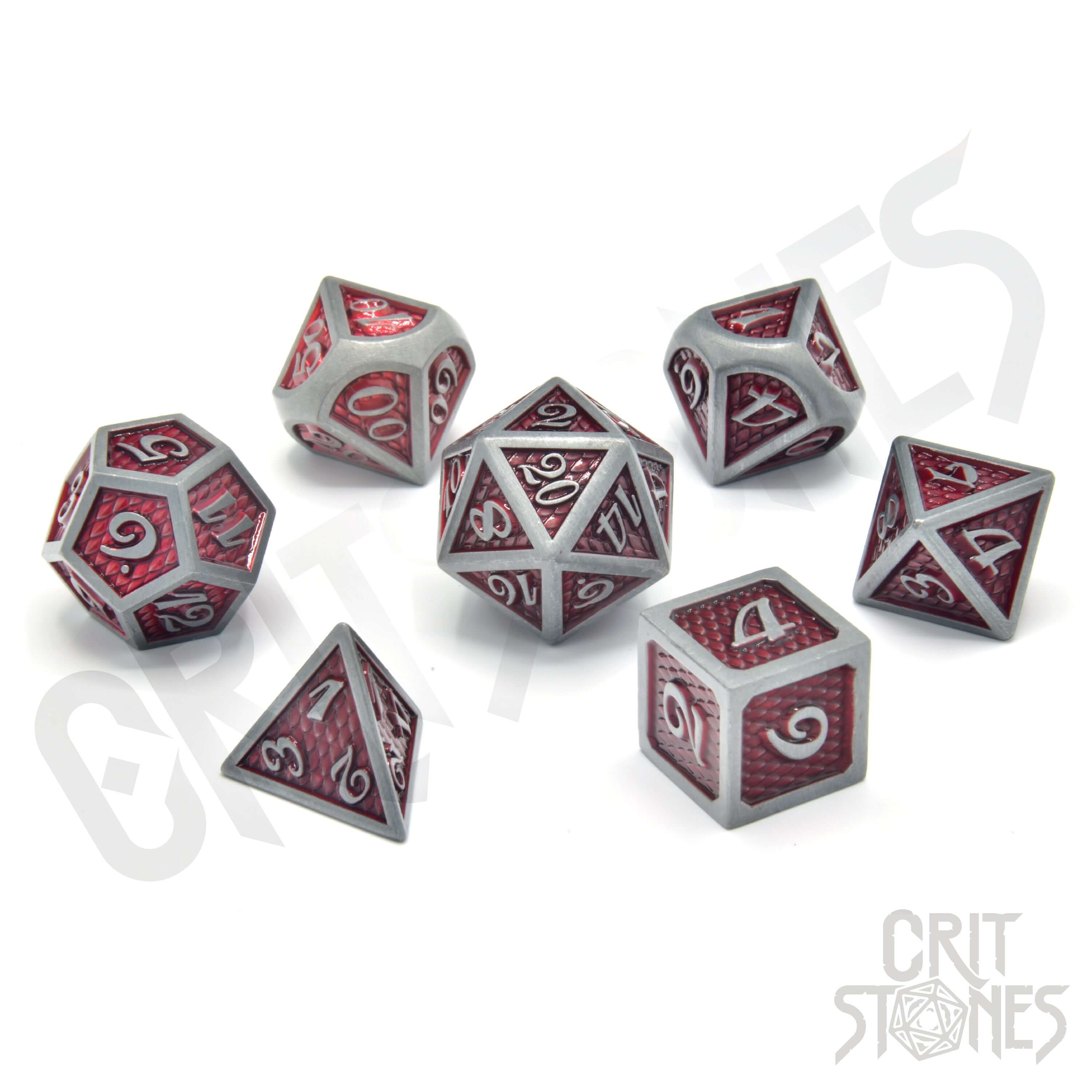 Fiery Fate Metal RPG Dice Set