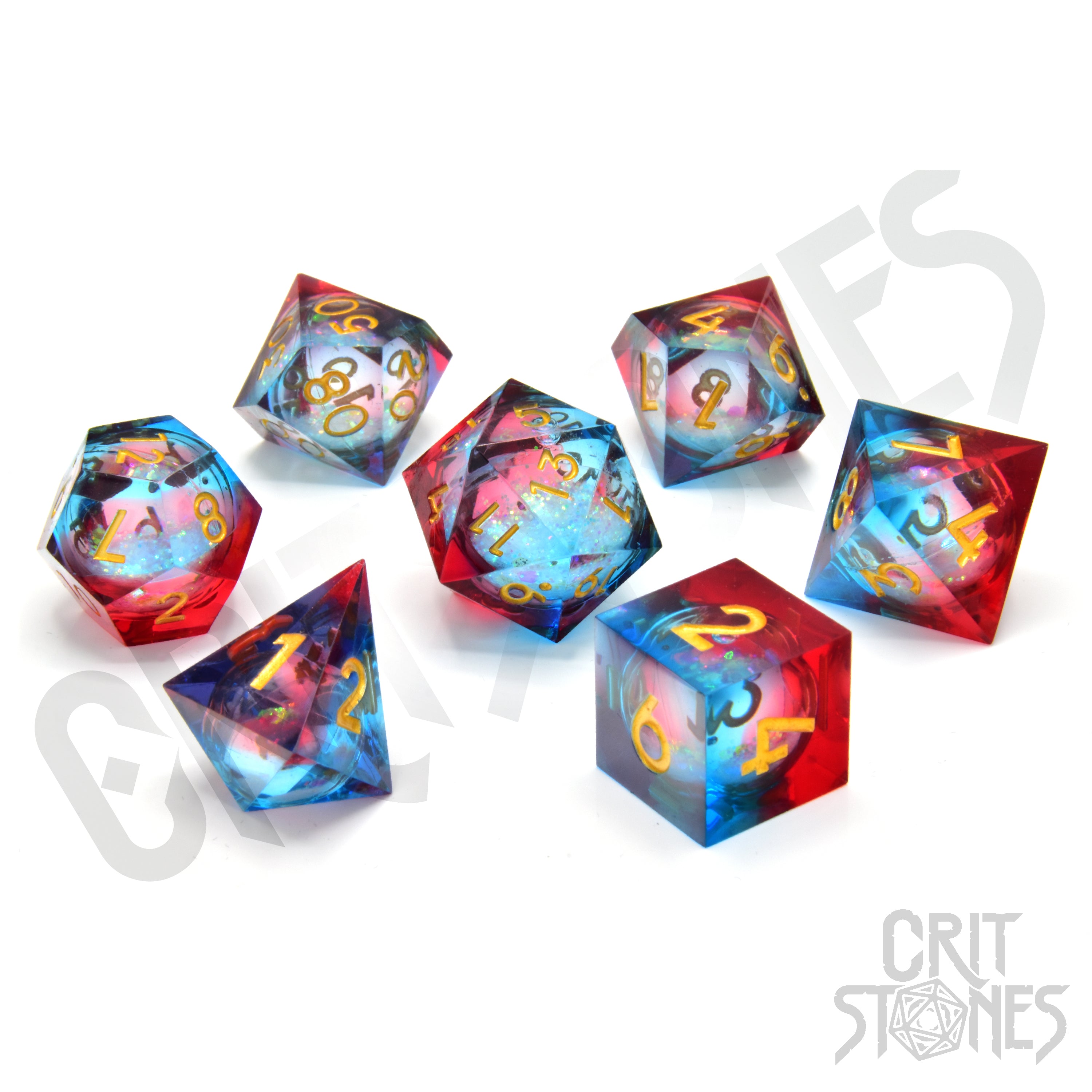 Fire and Ice Liquid Core RPG Dice Set