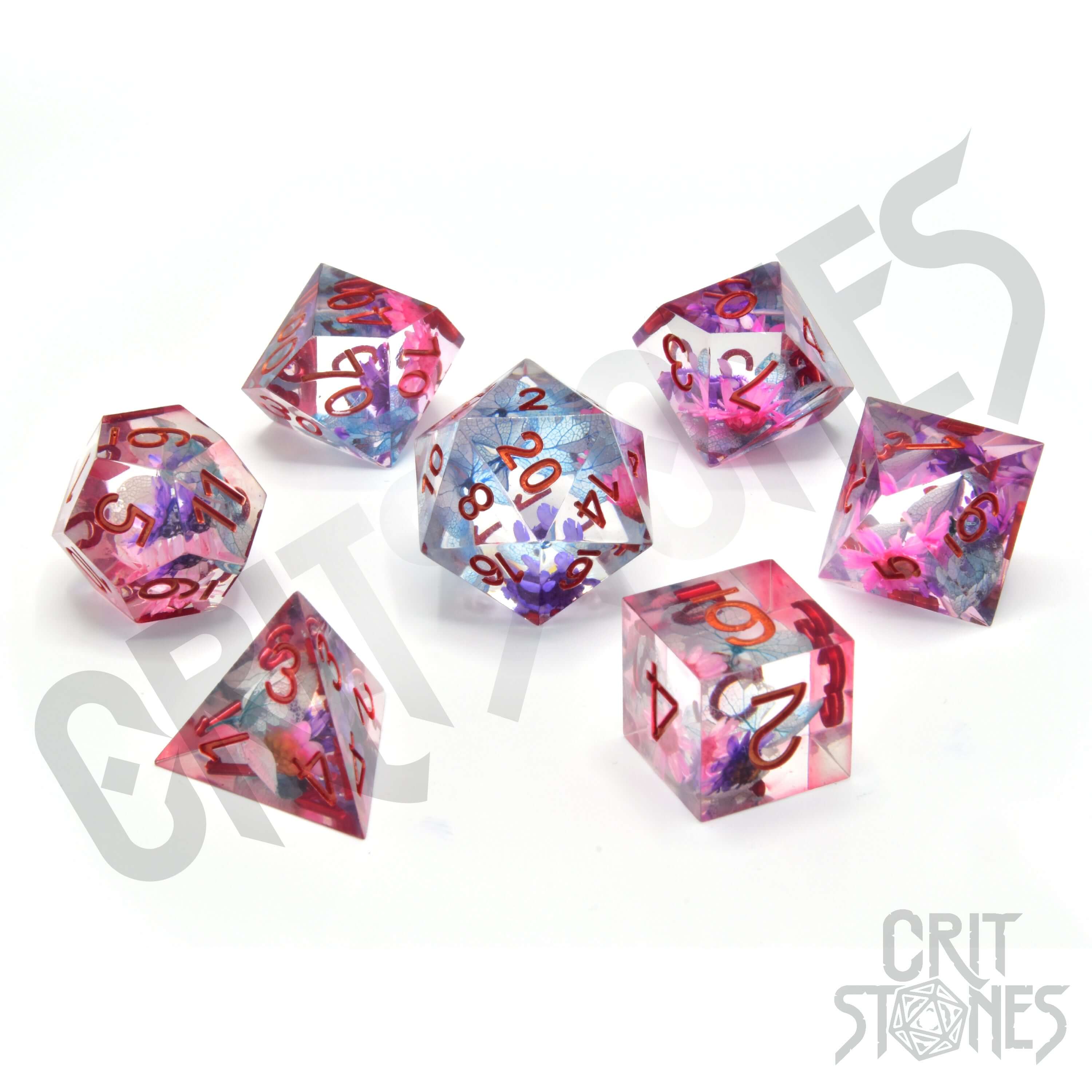 Floralesence Sharp Edge Resin RPG Dice Set