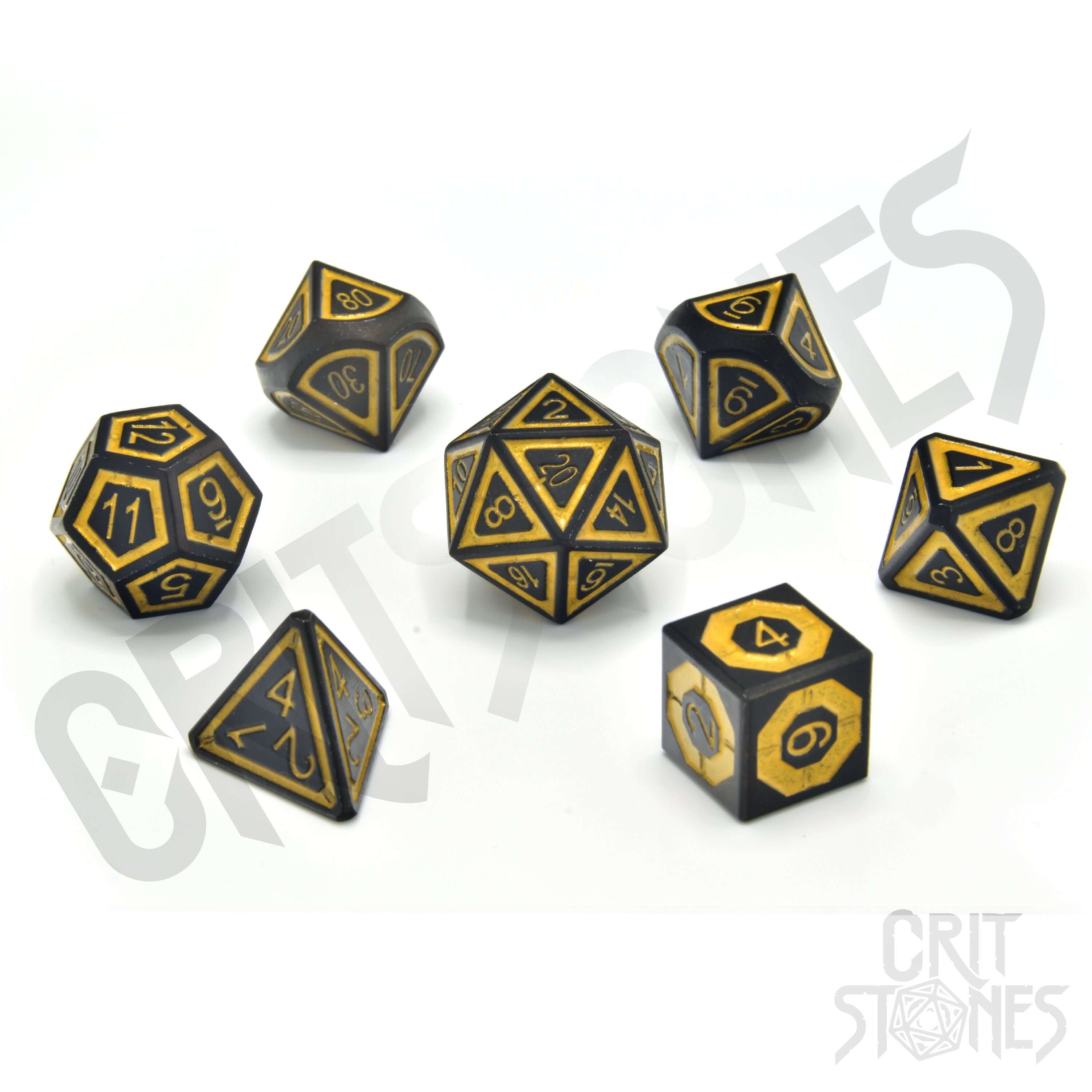 Gilded Nightshade Metal RPG Dice Set