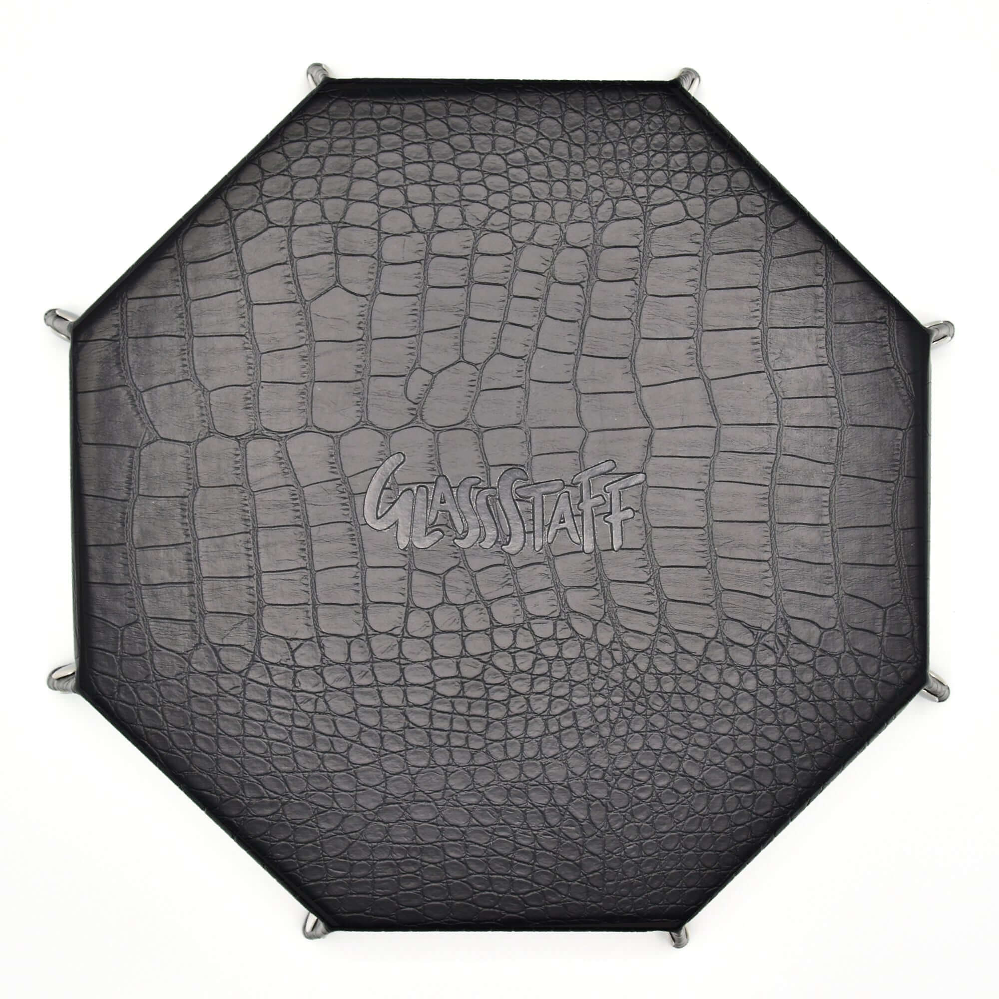 GlassStaff Large Octagonal Foldable Rolling Tray - Dragon Skin