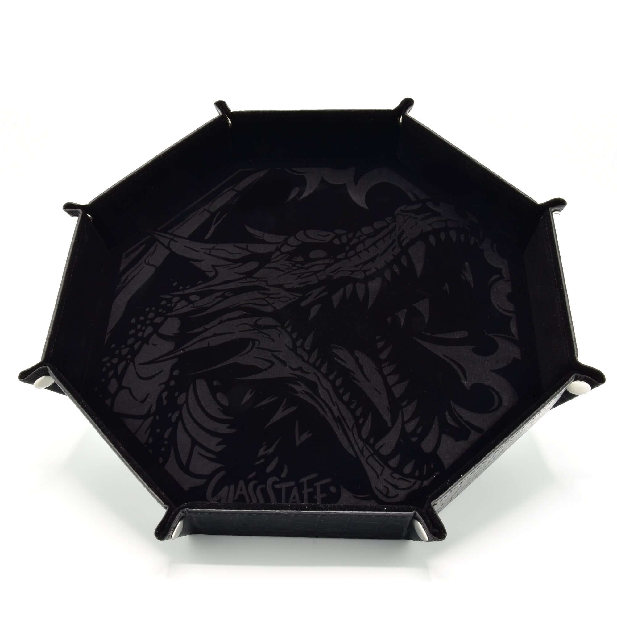 GlassStaff Large Octagonal Foldable Rolling Tray - Dragon Skin