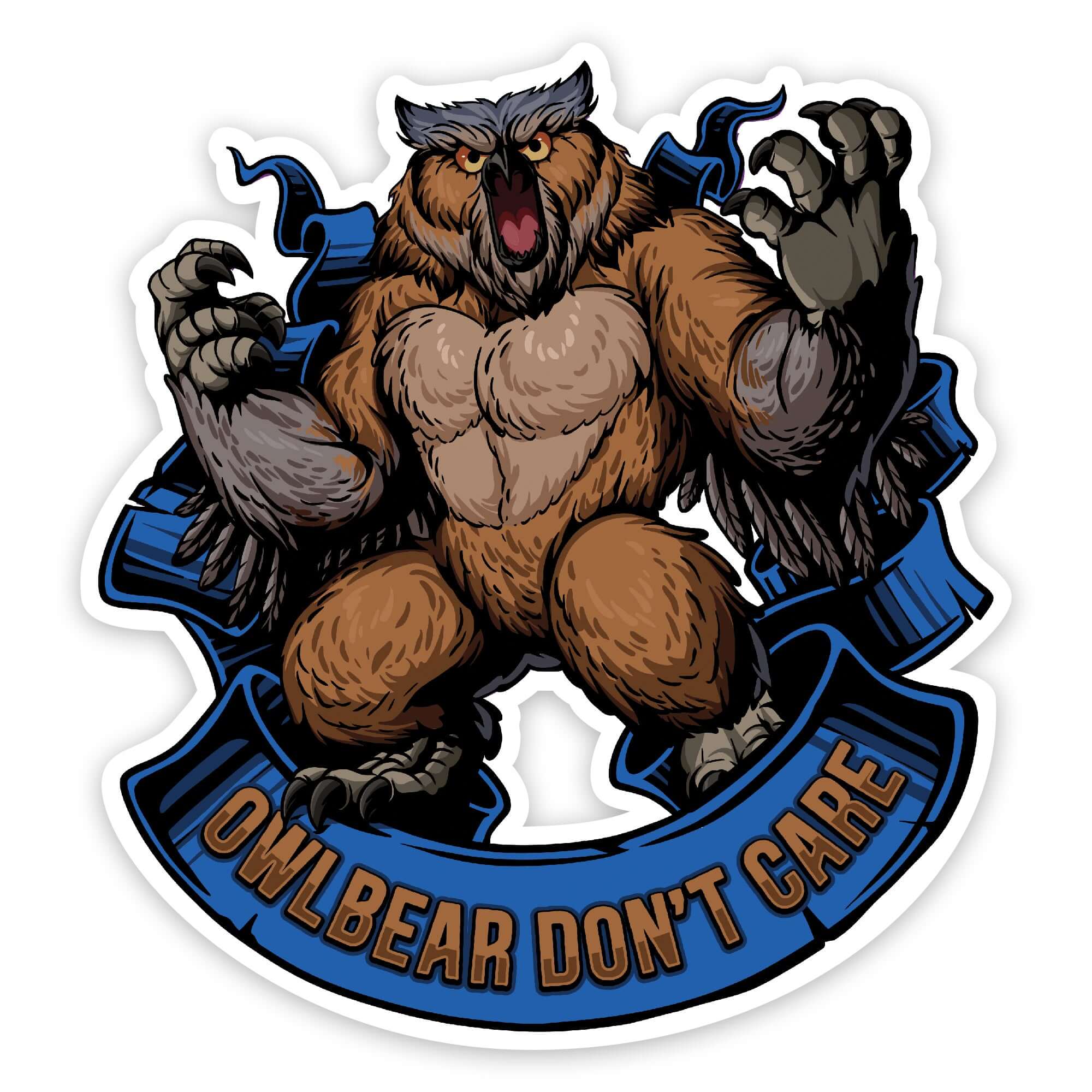 Owlbear Don't Care Sticker