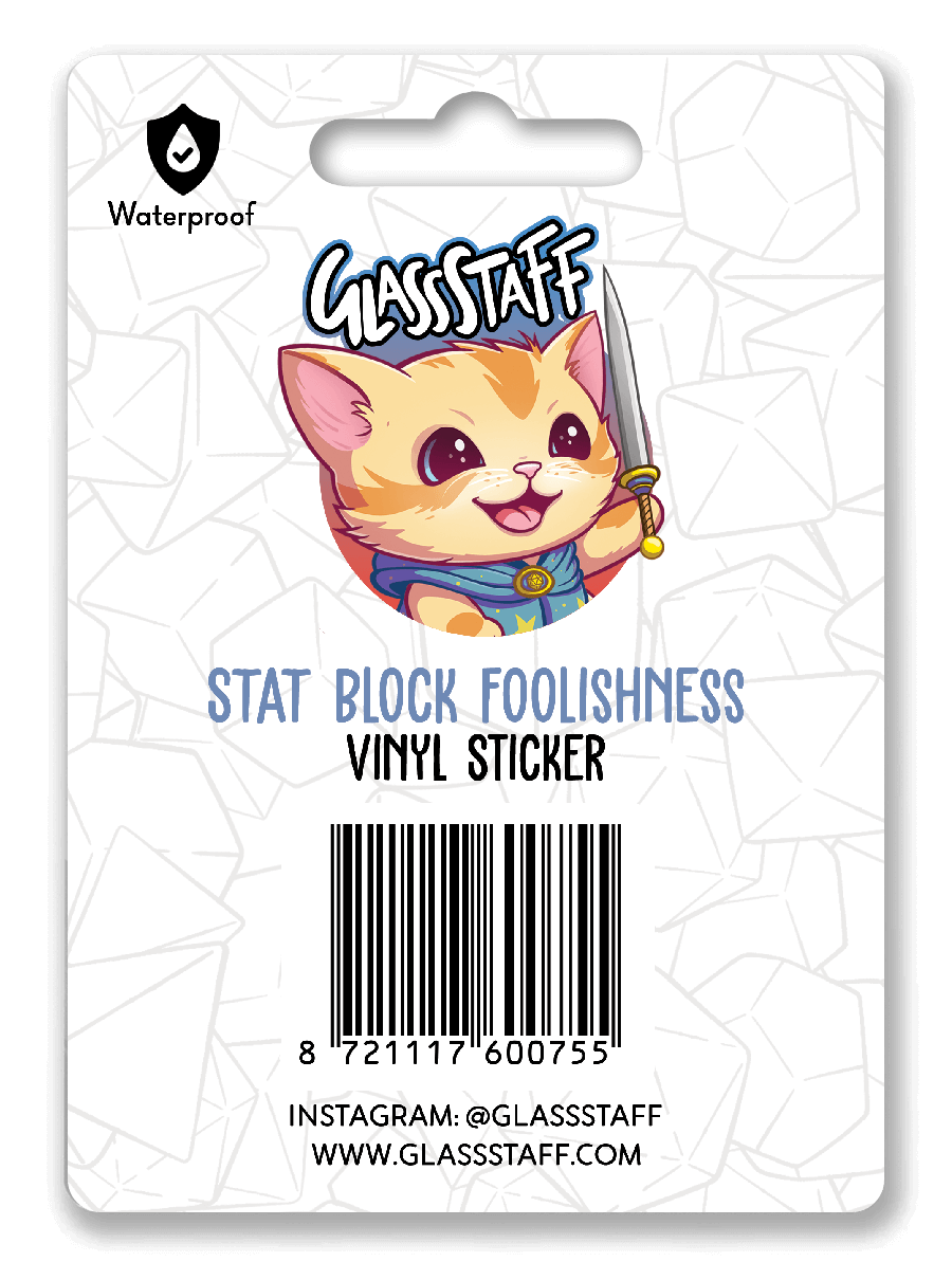 Stat Block Foolishness Sticker