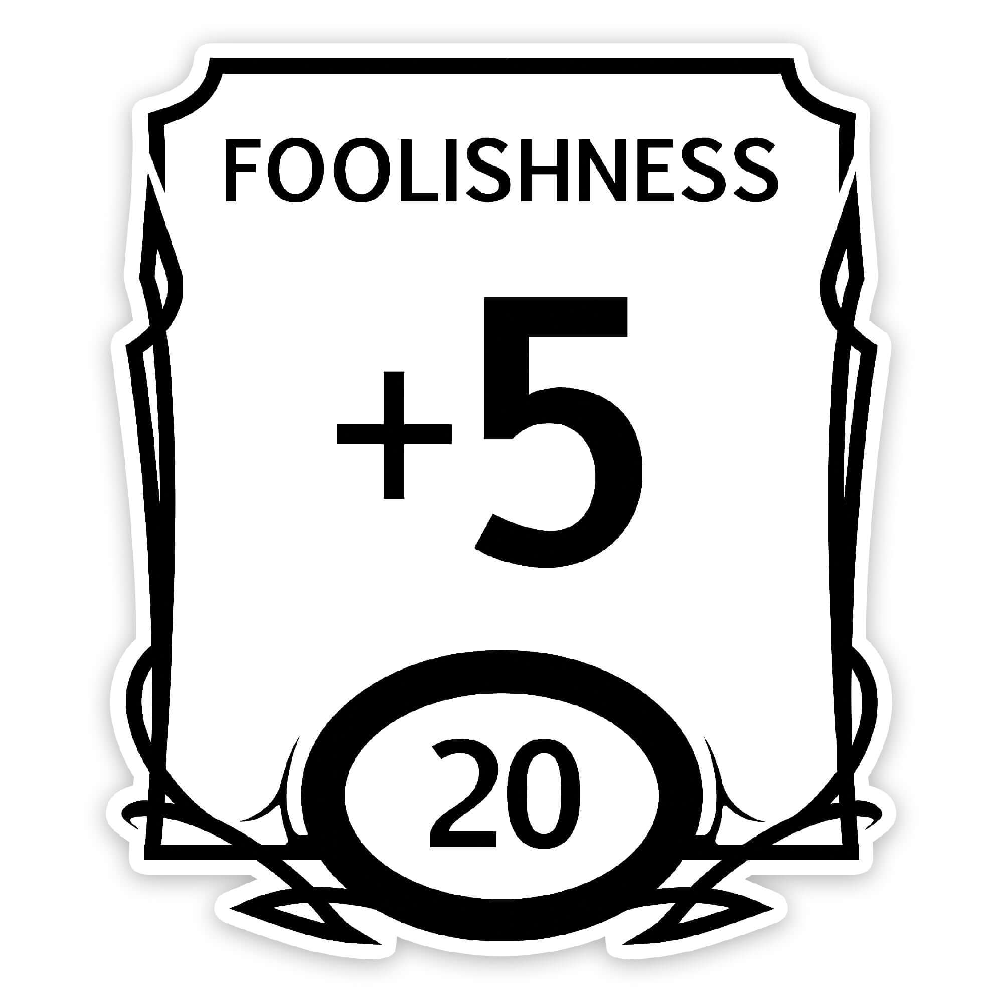 Stat Block Foolishness Sticker