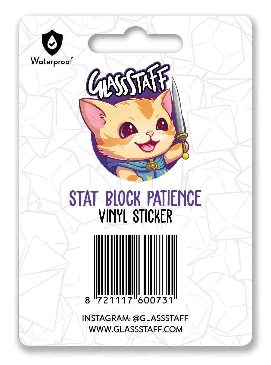 Stat Block Patience Sticker